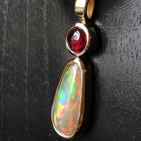 Ruby and Opal Pendant