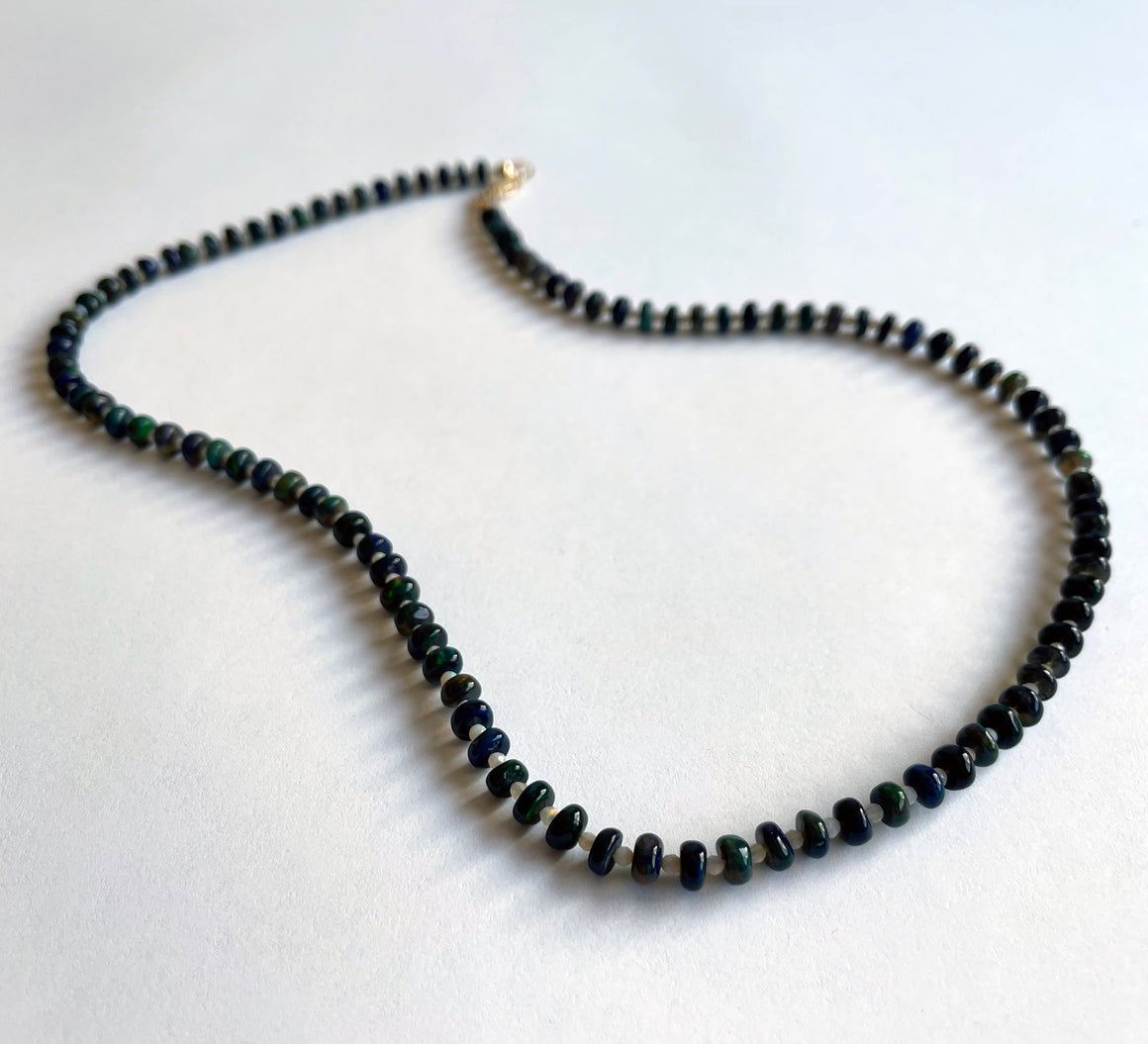 Black and White Opal Necklace