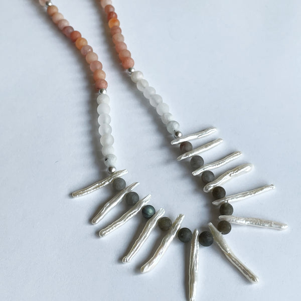 Quartz and Pearl Necklace