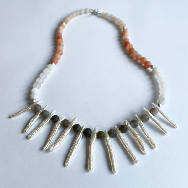 Quartz and Pearl Necklace