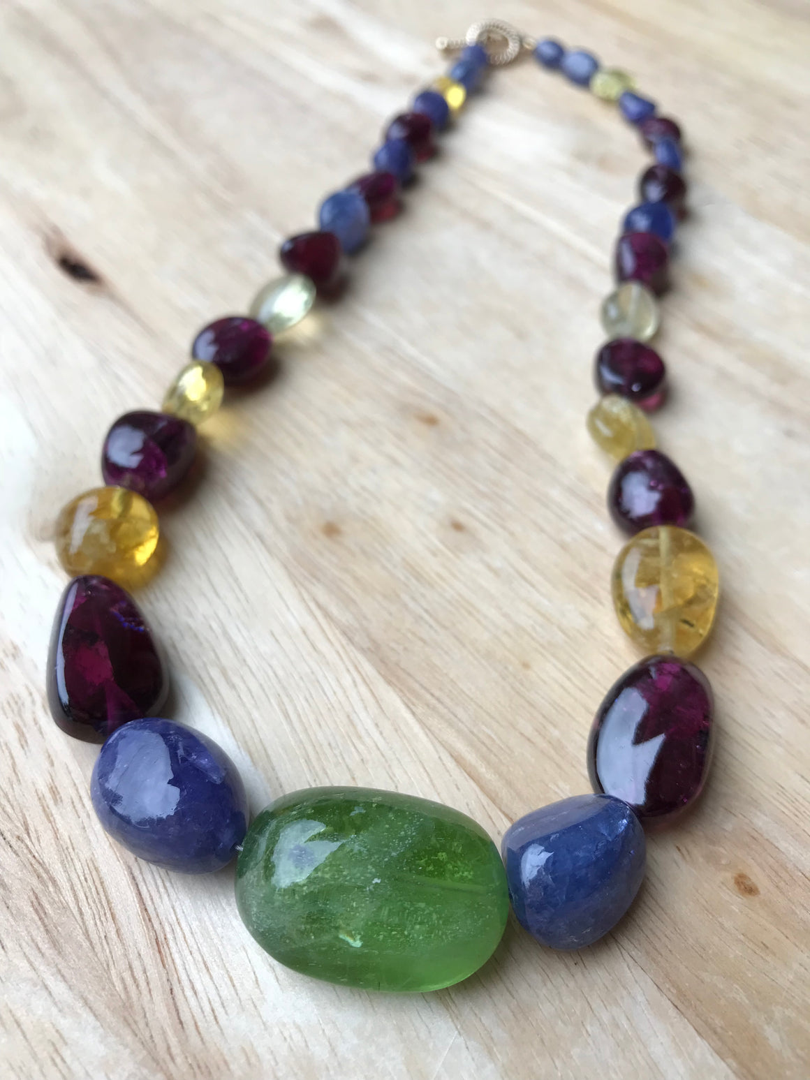 Tanzanite, Garnet, Citrine, and Peridot Necklace