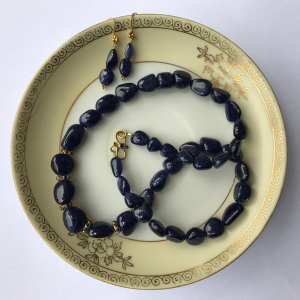 Sapphire Necklace and Earring Set