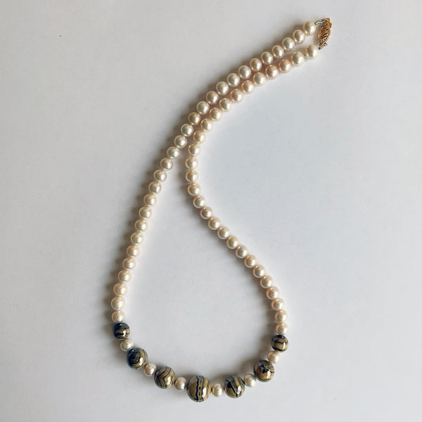 Freshwater Pearl and Jaspilite Necklace
