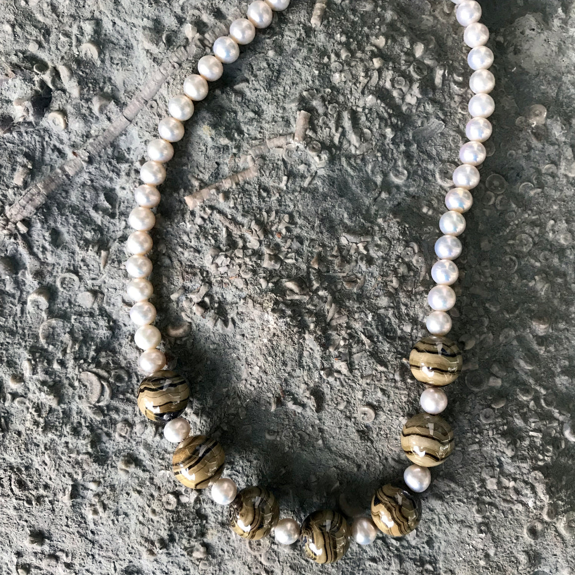 Freshwater Pearl and Jaspilite Necklace