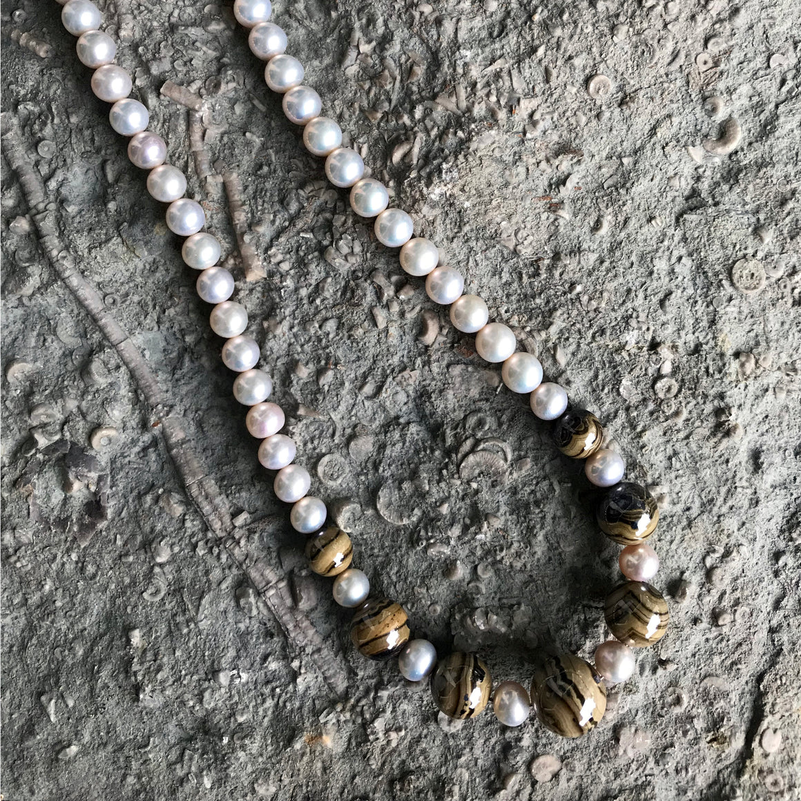 Freshwater Pearl and Jaspilite Necklace