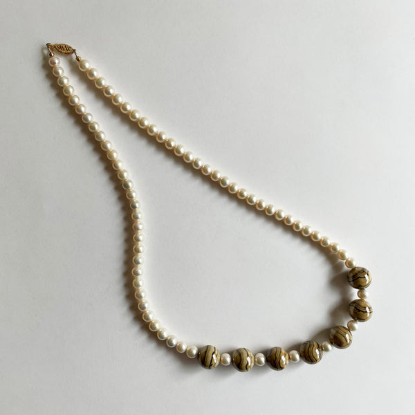 Freshwater Pearl and Jaspilite Necklace