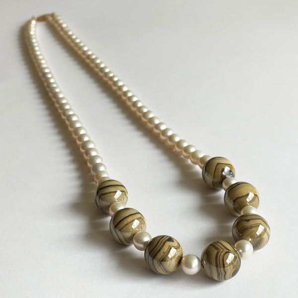 Freshwater Pearl and Jaspilite Necklace
