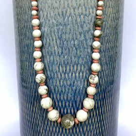 Howlite and Rhodochrosite Necklace