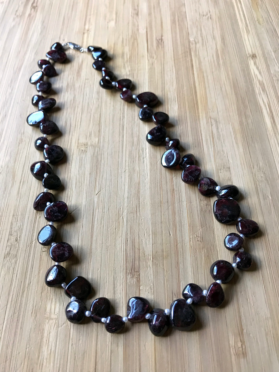 Garnet and Seed Pearl Necklace