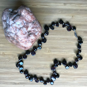 Garnet and Seed Pearl Necklace