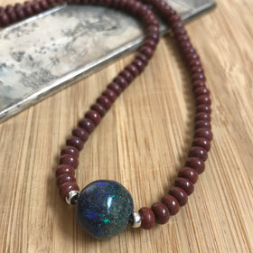 Jasper and Australian Boulder Opal Necklace