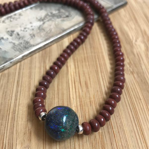 Jasper and Australian Boulder Opal Necklace