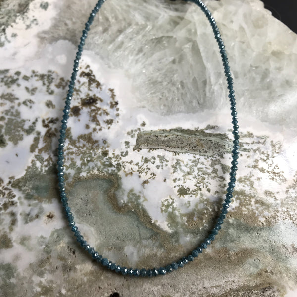 Irradiated Blue Diamond Strand