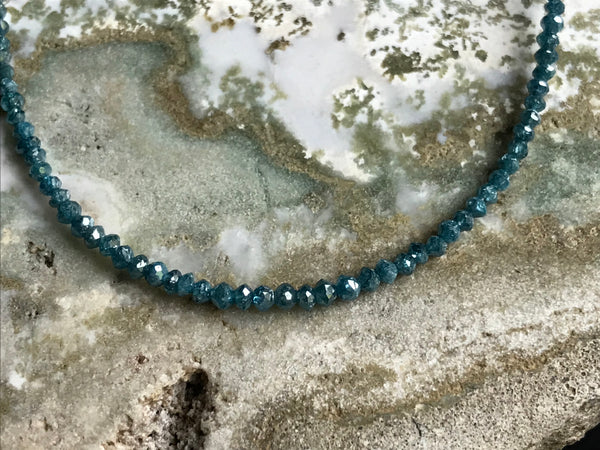 Irradiated Blue Diamond Strand