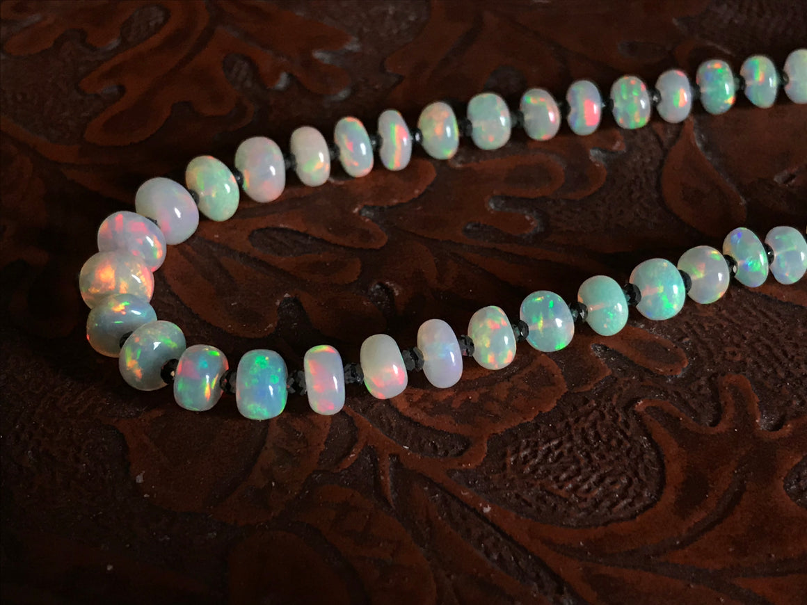 Black Diamond and Opal Necklace