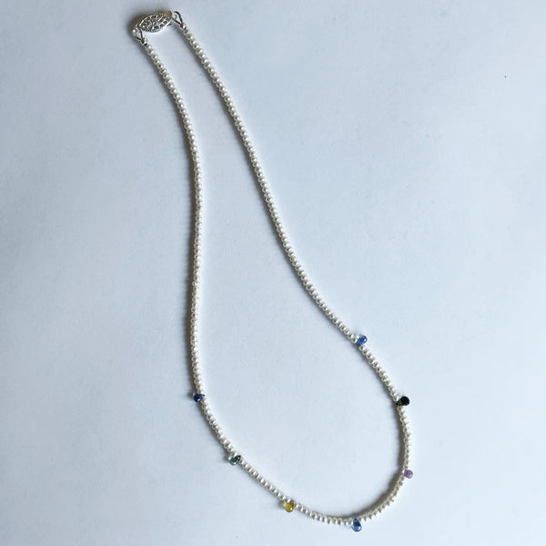 Sapphire and Pearl Necklace