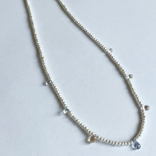 Sapphire and Pearl Necklace