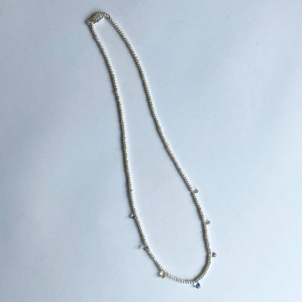 Sapphire and Pearl Necklace