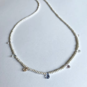 Sapphire and Pearl Necklace