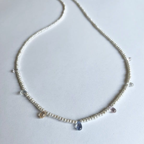 Sapphire and Pearl Necklace