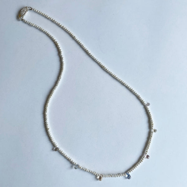 Sapphire and Pearl Necklace