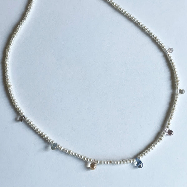 Sapphire and Pearl Necklace