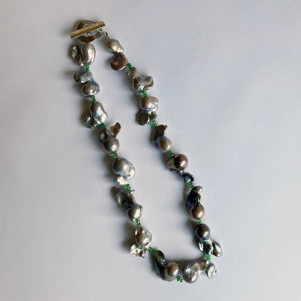 Tsavorite and Pearl Necklace