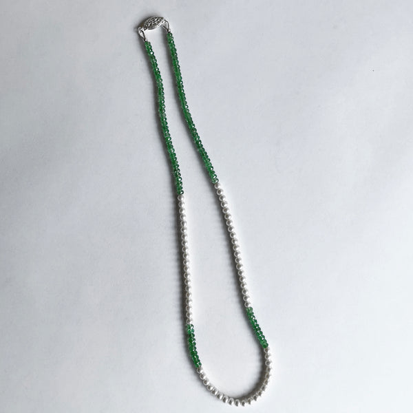 Tsavorite and Pearl Necklace