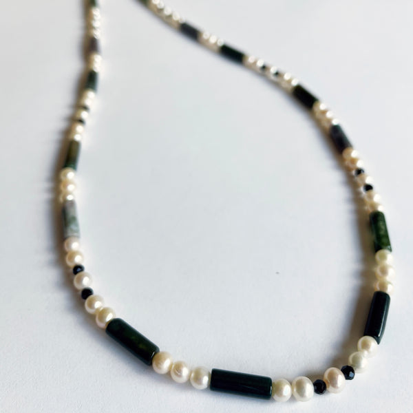 Agate and Pearl Necklace
