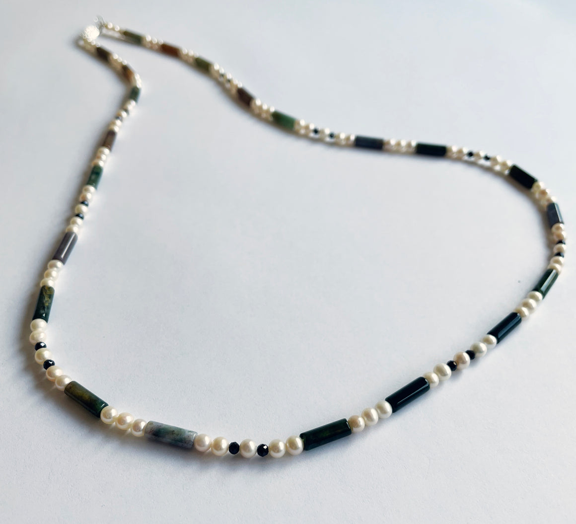 Agate and Pearl Necklace