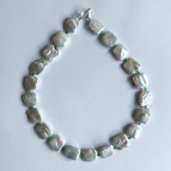 Tsavorite and Pearl Necklace