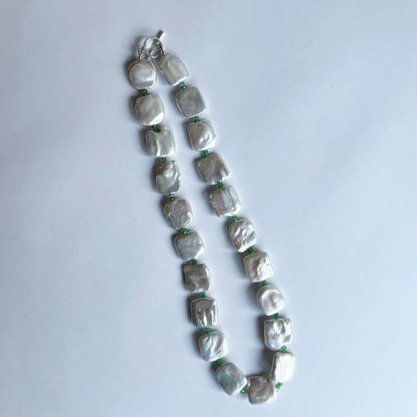 Tsavorite and Pearl Necklace