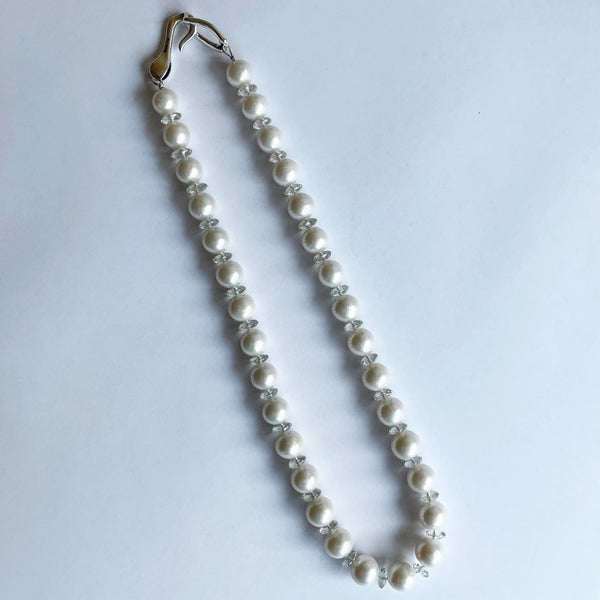 Green Amethyst  and Pearl Necklace