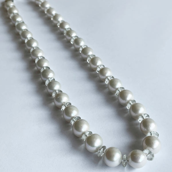 Green Amethyst  and Pearl Necklace