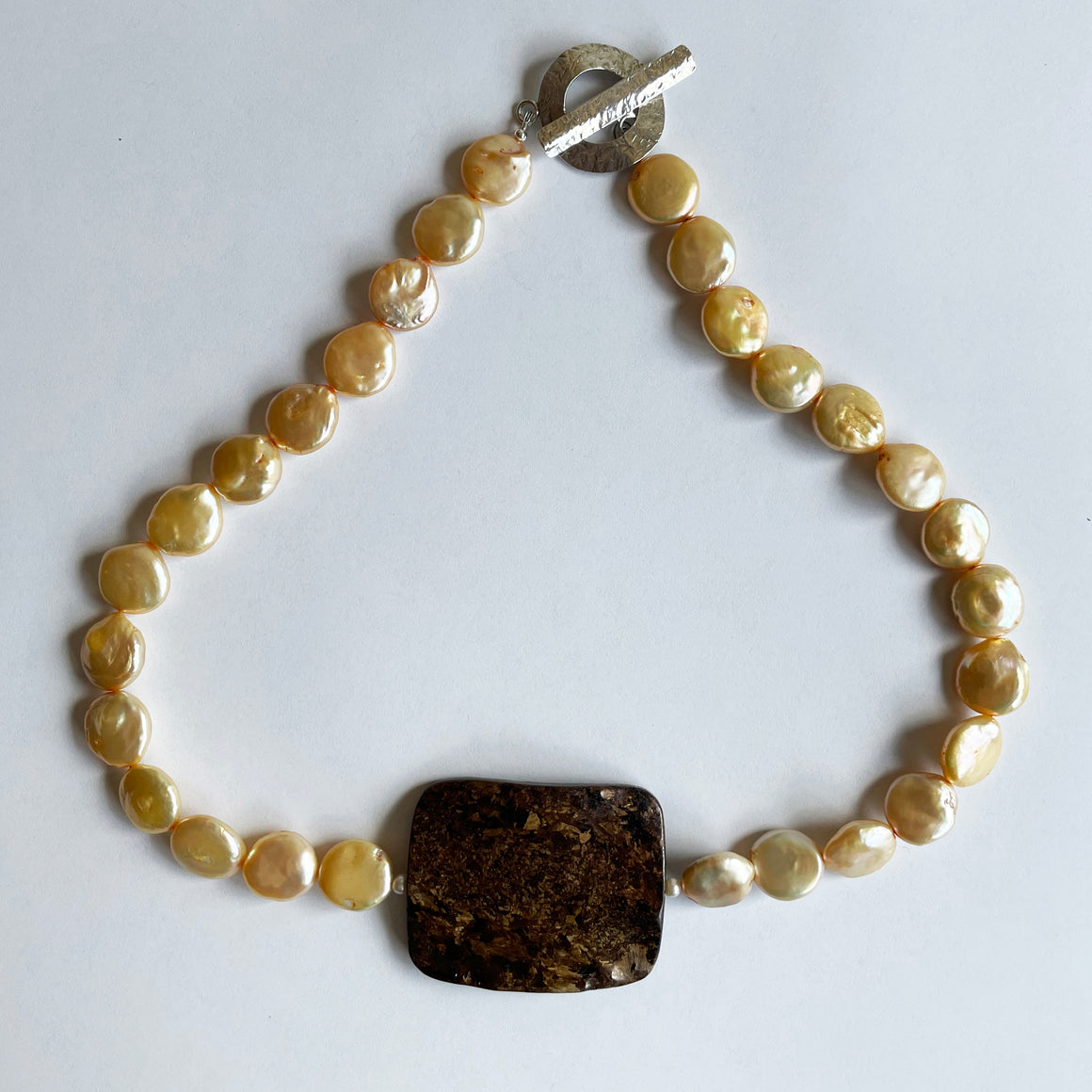 Bronzite and Pearl Necklace