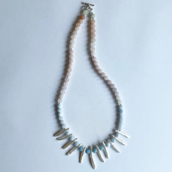 Morganite and Pearl Necklace