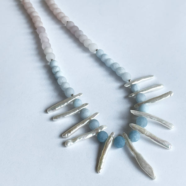 Morganite and Pearl Necklace