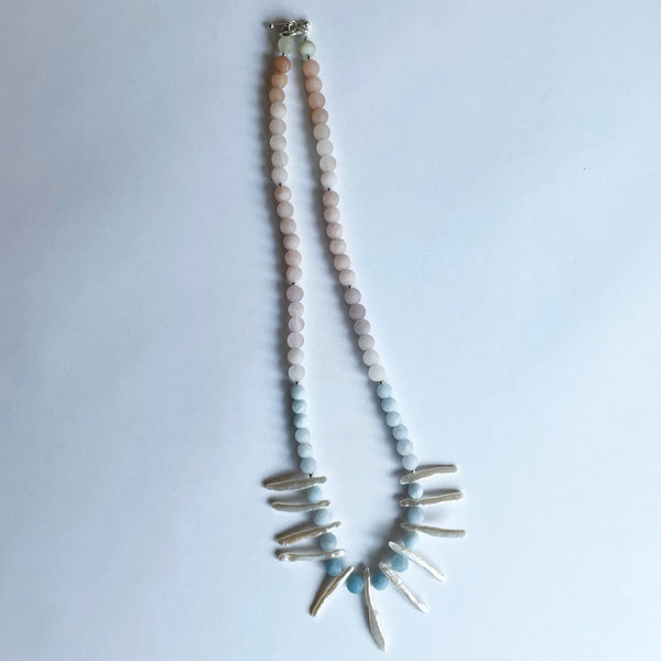 Morganite and Pearl Necklace