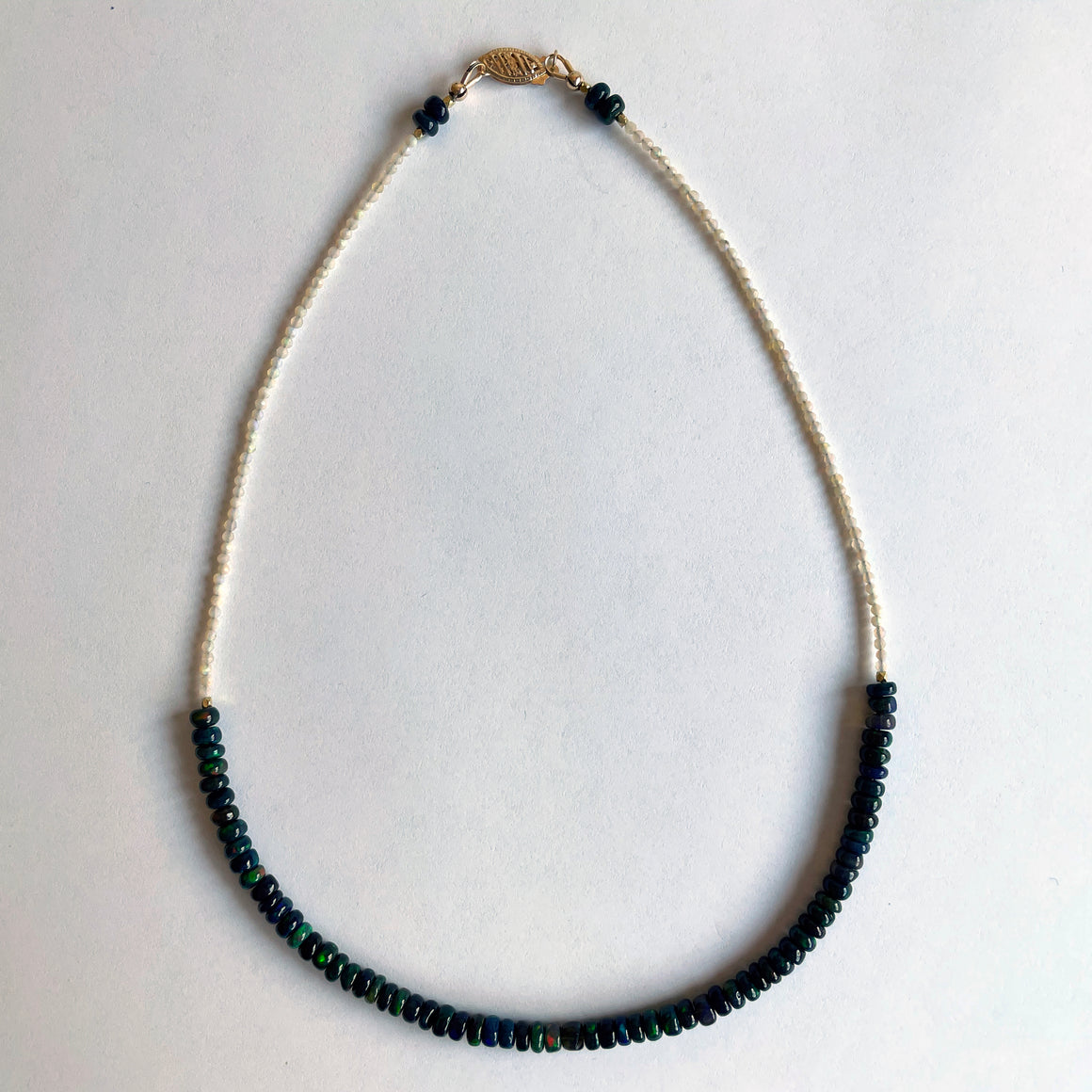 Black and White Opal Necklace