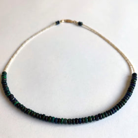 Black and White Opal Necklace