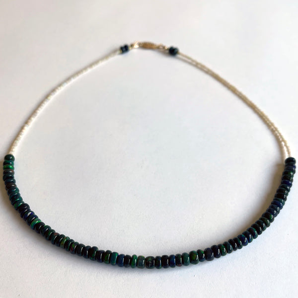 Black and White Opal Necklace